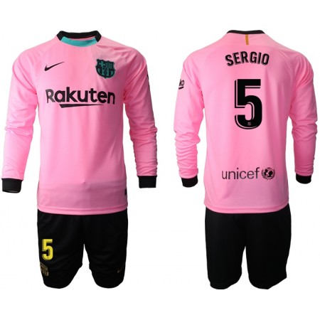 Fußballtrikots FC Barcelona Sergio Busquets 5 Kinder Ausweich Trikotsatz 2020-2021 Langarm